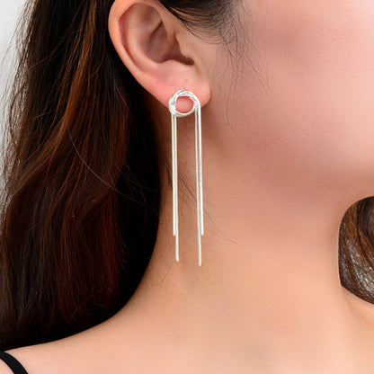 Elegant Chic Long Gold Chain Tassel Dangle Elements Minimalist Earrings Ear Line-4