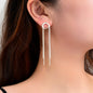 Elegant Chic Long Gold Chain Tassel Dangle Elements Minimalist Earrings Ear Line-4