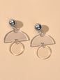 Female Jewellery Transparent Trendy Resin Sectored Round Drop Plastic Earrings-0