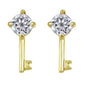 Perfect Wedding Engagement Jewellery Created Cubic Zirconia Key Stud Earrings-4