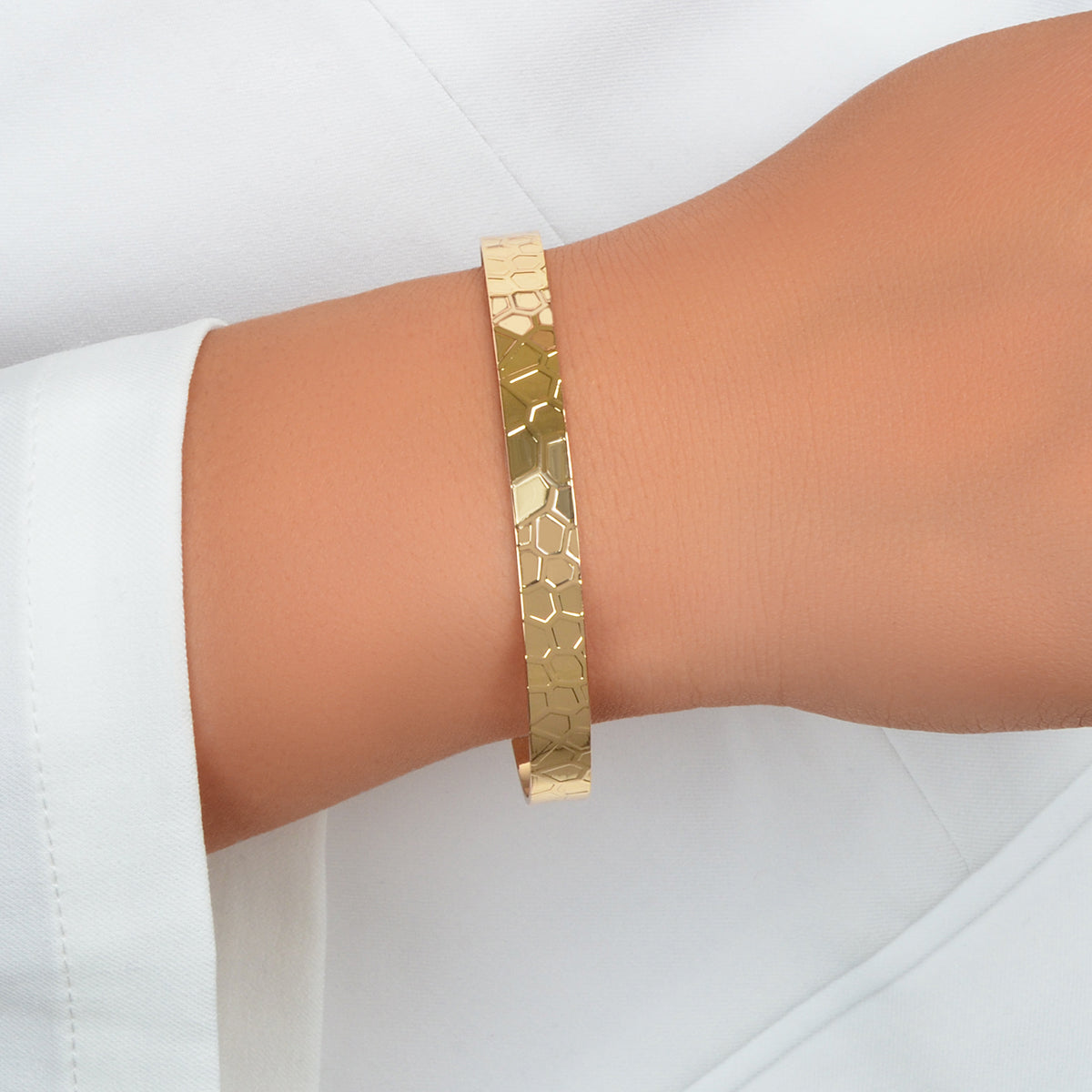 Customize Geometric Pattern Open Cuff Thin Bracelet Bangle Wrist Jewellery Gift-3