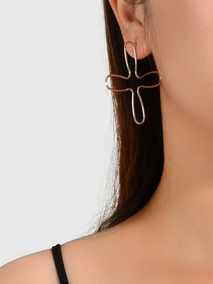 Abstract Art Flower Stud Earrings Personality Creative Simple Party Jewellery-3