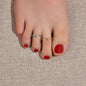 2pcs Boho Chic Foot Jewelry Gold Silver Open Toe Ring Knuckle Midi Tail Ring set-0