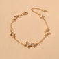 Rhinestone Decor Silver Butterfly Charm Chain Bracelet Best Friends Funny Gifts-0