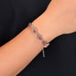Ethnic Jewellery Vintage Handmade Blue Red Beaded Antique Silver Hand Bracelet-4