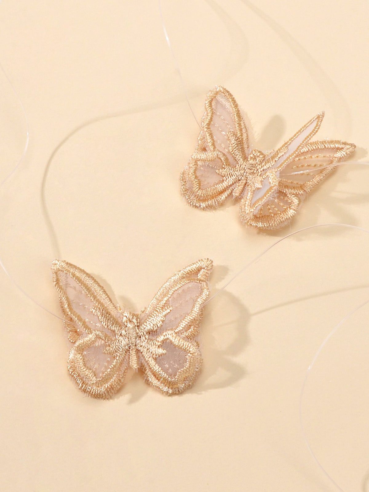 Double Layer Transparent Cord Lace Butterfly Choker Necklace Women Collar Gift-3