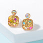 Shining Colourful Sequin Geometric Square Stud Earrings Wedding Dinner Jewellery-0