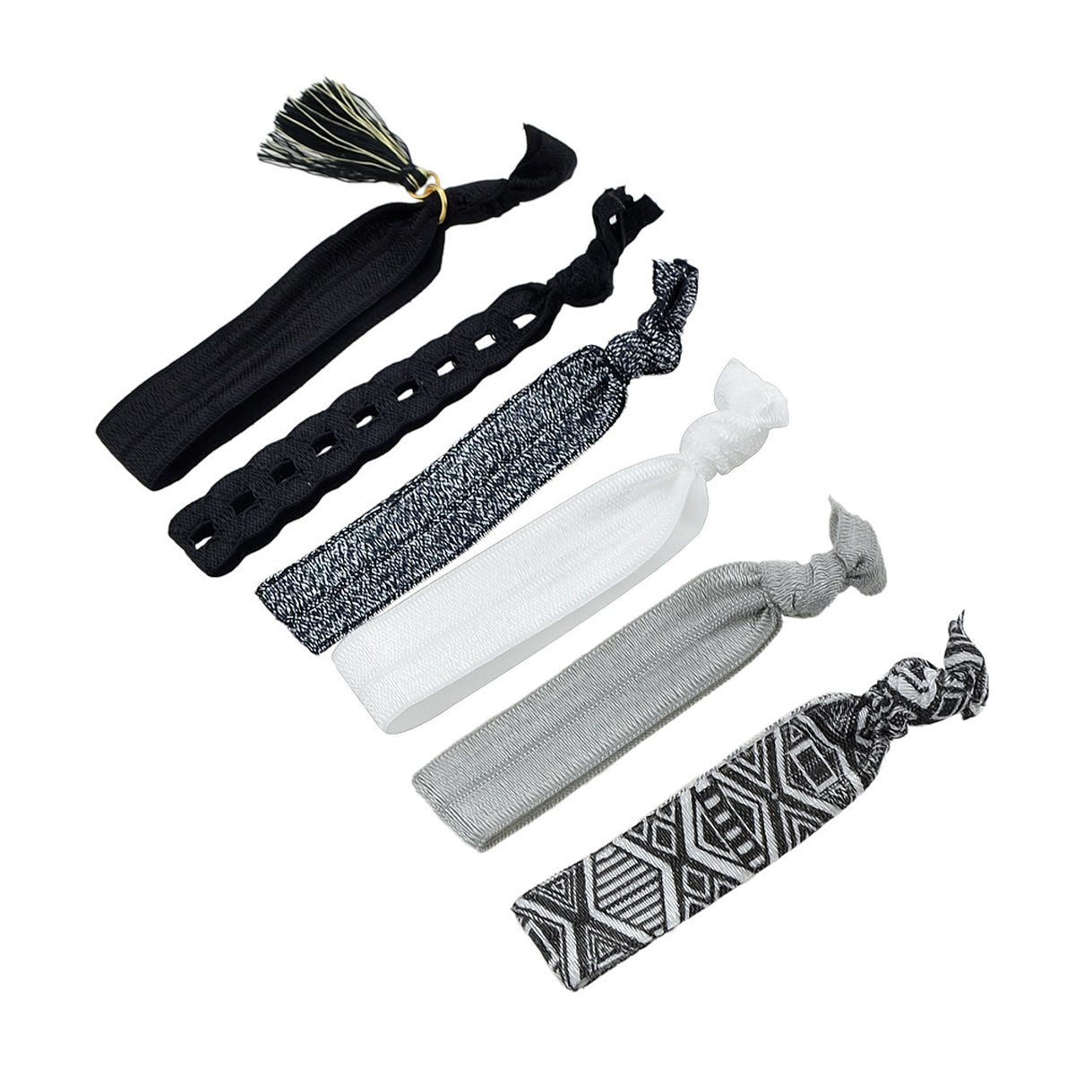6pcs Colorful Ribbon Elastic Headbands Hairwear Headwear Styling Tools Accessory-0