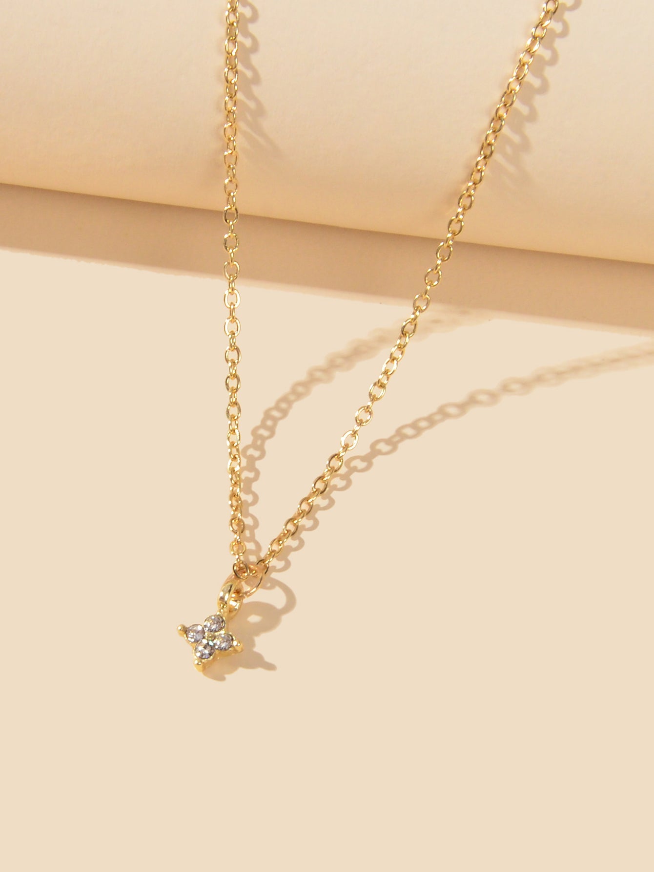 Textured Jewellery Gold Chain Rhinestone Pendant Clavicle Collar Trendy Necklace-1