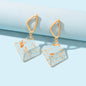 Transparent Statement Resin Geometric Dangle Earrings Girl Lightweight Jewellery-0