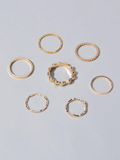 7pcs Boho Minimalist Stack Knuckle Finger Rings Set Tip Midi Rings Aussie Gift-4