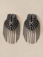 2pcs Fashionable Rivet Fringe Shoulder Epaulet Brooch Edgy Accessories-5