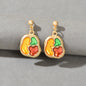 Art Designer Jewellery Colorful Palette Shape Gold Plated Pierced Party Earrings-0