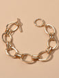 Goth Punk Hip Hop Gold Circle Link Chain Bracelet Wholesale Women Accessories-0