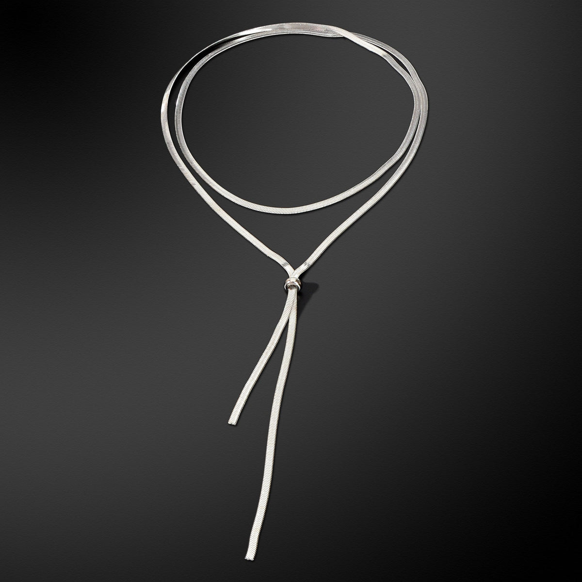 Minimalist Silvery Snake Chain Stainless Steel Y Style Adjustable Necklace Women-3