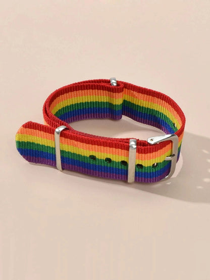 Belt Colorful Rainbow Striped Braided Wrap Bangle Bracelet Hiphop Accessories-0