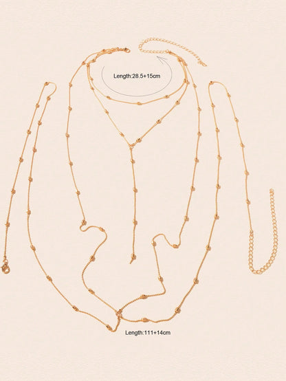 Multilayered Beaded Body Chain Stylish Versatile Fashion Body Accessory-1