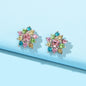 Sparkly Colourful Rhinestone Lightweight Star Ear Studs Bridal Wedding Earrings-0