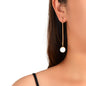 Wedding Engagement Gift Jewellery Gold Bar Pearl Charm Pendant Earrings Women-0