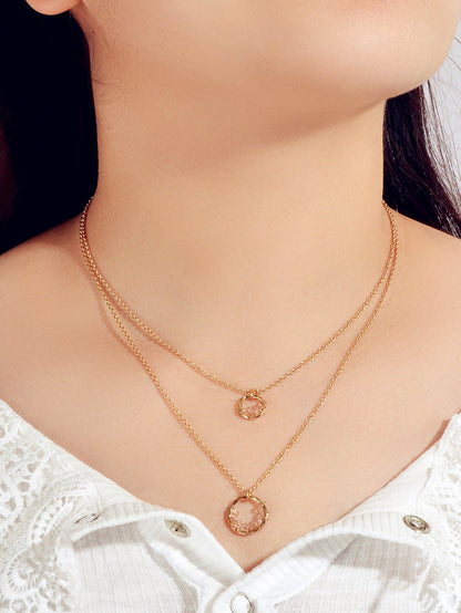 Female Jewelry Double layer Gold Chain Circle Necklace Good Quality Accessories-0