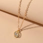Charming Gold Chain Simulated Cubic Zirconia Water Drop Pendant Necklace Wedding-0