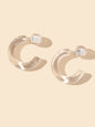 Fashion Design Resin Transparent Acrylic C shape Stud Huggie Hoop Stud Earrings-0