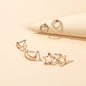 3 pairs Minimalist Jewelry Circle Star Moon Trendy Stud Small Earrings for Women-0