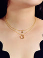 Awesome Jewelry Double layer Chain Star Circle Pendant Necklace Engagement Gift-0
