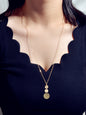 Unique Gold Chain Geometric Round Disc Minimalist Charm Necklace Trendy Jewelry