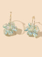 Charming Korean Transparent Plastic Textured Flower Drop Hoop Earrings for Party-0