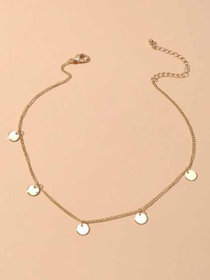 Disc Charm Necklace Delicate Dainty Collar Stunning Sequins Jewellery AU Stock-3