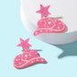 Sparkling Y2k Style Pink Acrylic Cowboy Hat Star Earrings Women Party Jewellery-0