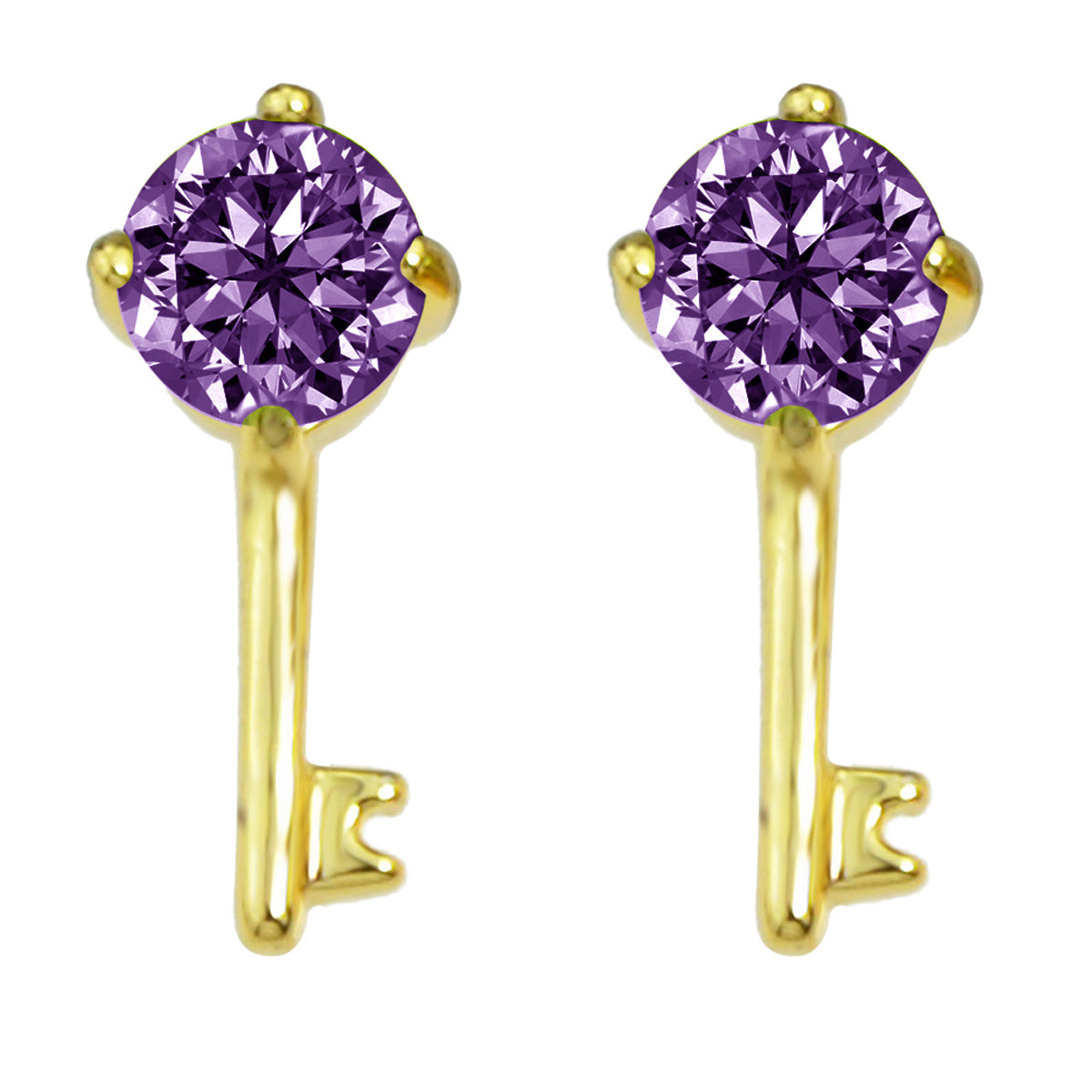 Perfect Wedding Engagement Jewellery Created Cubic Zirconia Key Stud Earrings-0