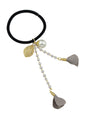 Hair Holder Accessories Pearl Long Chain Headwear Petal Elastic Hair Ties Ropes-7