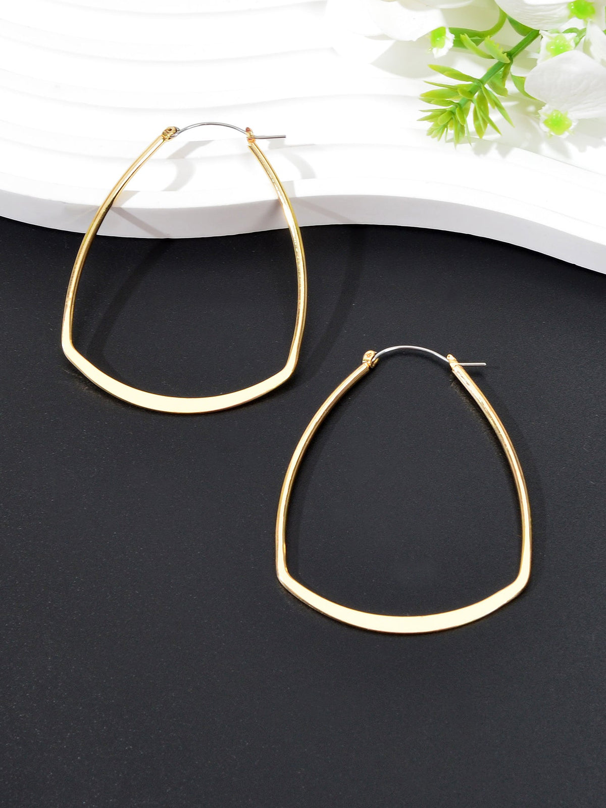 Asymmetrical Hoop Earrings Chic and Minimalist Accessories Holiday Jewelry Gift-1