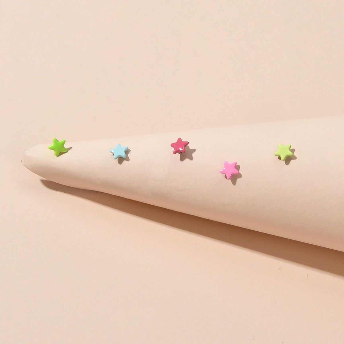 5 pcs Lovely Jewellery Candy Color Enamel Small Star Stud Earrings Funny Gifts-0