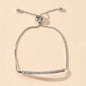 Ladies Jewellery Rhinestone Gold Silver Chain Strip Charm Adjustable Bracelet-0