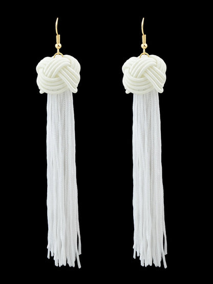 Holiday Ethnic Traditional Jewellery Colorful Rope Long Tassel Bohemian Earrings-0