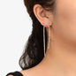 Clear Rhinestone Crystal Tassel Sparkle Bow Tie Dangle Bridal Wedding Earrings-0