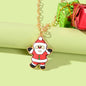 Santa Claus Pendant Necklace Christmas Ornaments Jewellery Girls Holiday Gift-0