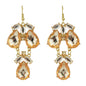 Female Jewelry Orange Black Acrylic Water Drop Flower Chandelier Retro Earrings-0