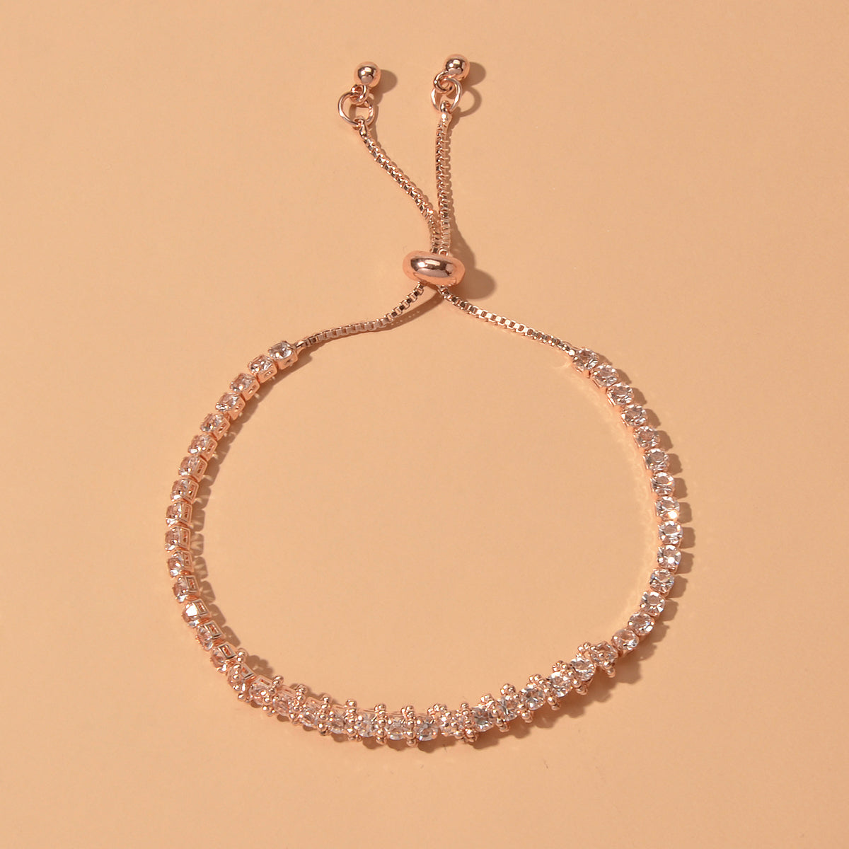 Trendy Rhinestone Sparkle Bling Crystal Tennis Bracelet Adjustable Wristband-0
