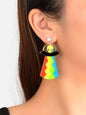 Statement Jewelry Candy Color Resin Saucerman Big Geometric Dangle Punk Earrings-0
