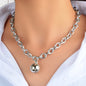 Hip Hop Punk Thick Silver Chain Ball Pendant Statement Necklace Ladies Jewellery-0