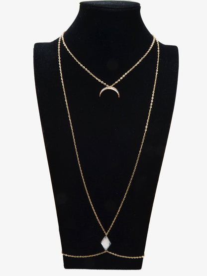 Glamorous Sexy Bikini Beach Body Chain Moon Chest Harness Belly Waist Jewellery-0