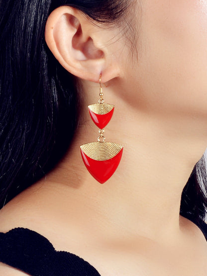 Indian Ethnic Traditional Jewellery Boho Chic Red Drop Dangle Earrings for Women-0