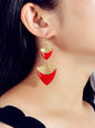 Indian Ethnic Traditional Jewellery Boho Chic Red Drop Dangle Earrings for Women-0