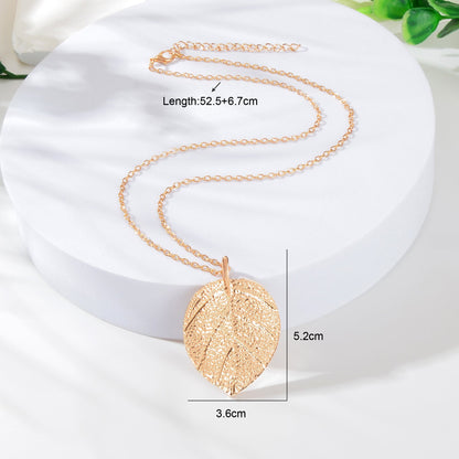 AU Post Boho Gold Silver Chain Leaf Charm Long Necklace Bohemia Accessories Bib Jewelry-3