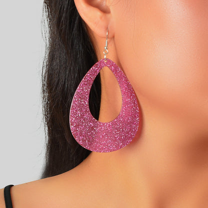 Stylish Shining Acrylic Large Water Drop Earrings Girls Sparkling Party Jewelry-0