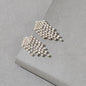 Sparkly Full Rhinestone Chandelier Tassel Linear Drop Earrings Bridal Jewellery-0